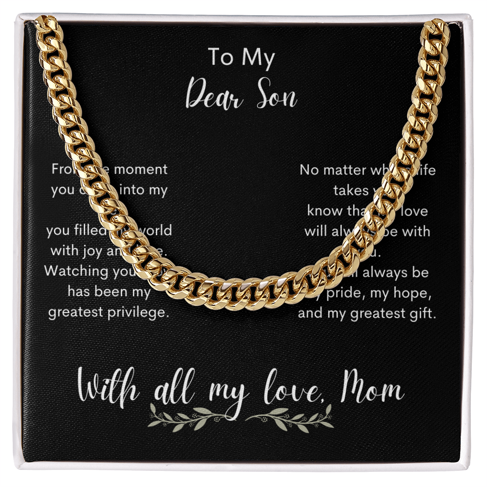 Cuban Link Chain Gift To Son