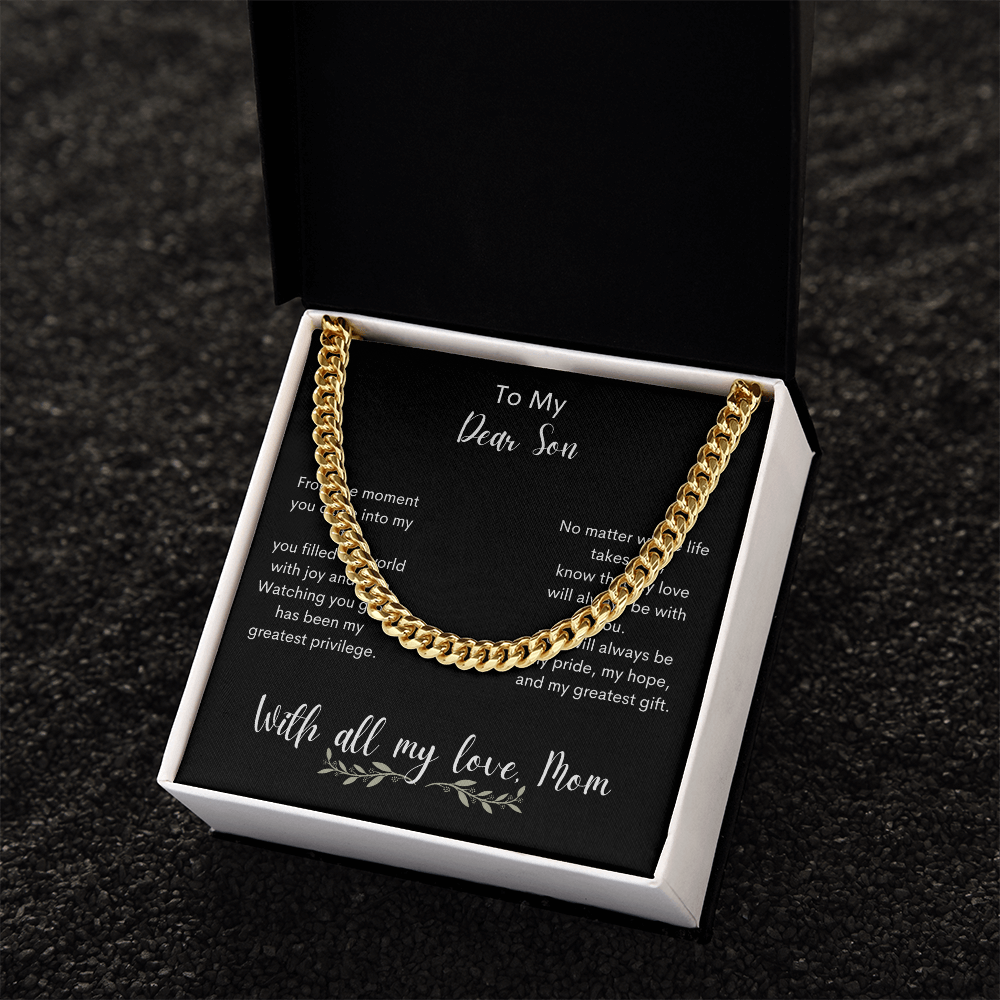 Cuban Link Chain Gift To Son