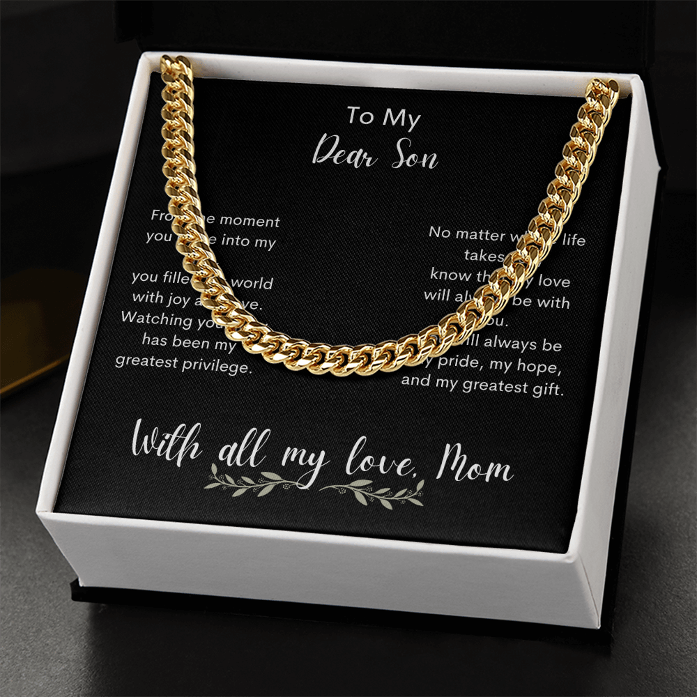 Cuban Link Chain Gift To Son