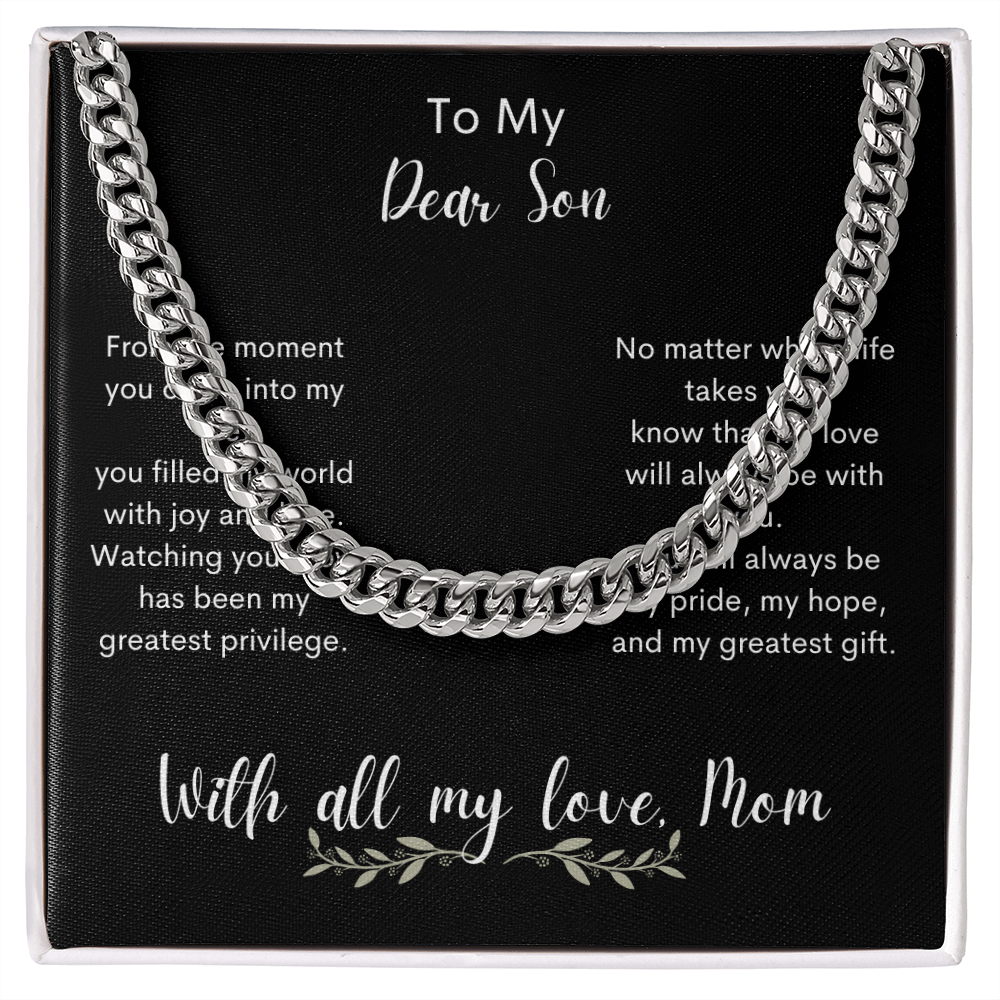 Cuban Link Chain Gift To Son