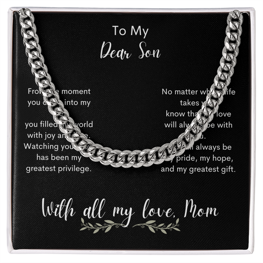 Cuban Link Chain Gift To Son