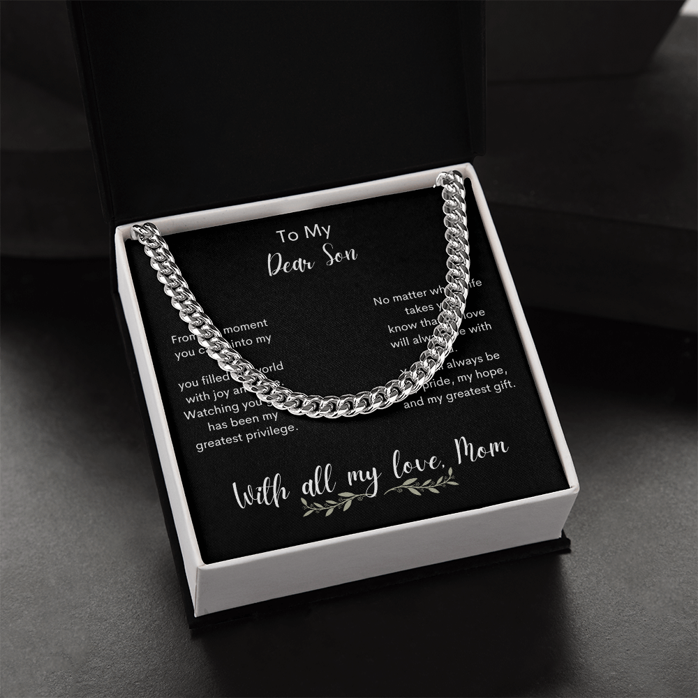 Cuban Link Chain Gift To Son