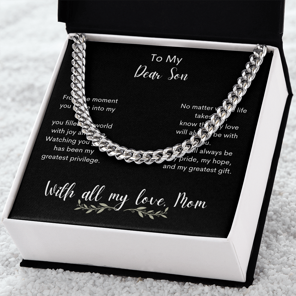 Cuban Link Chain Gift To Son