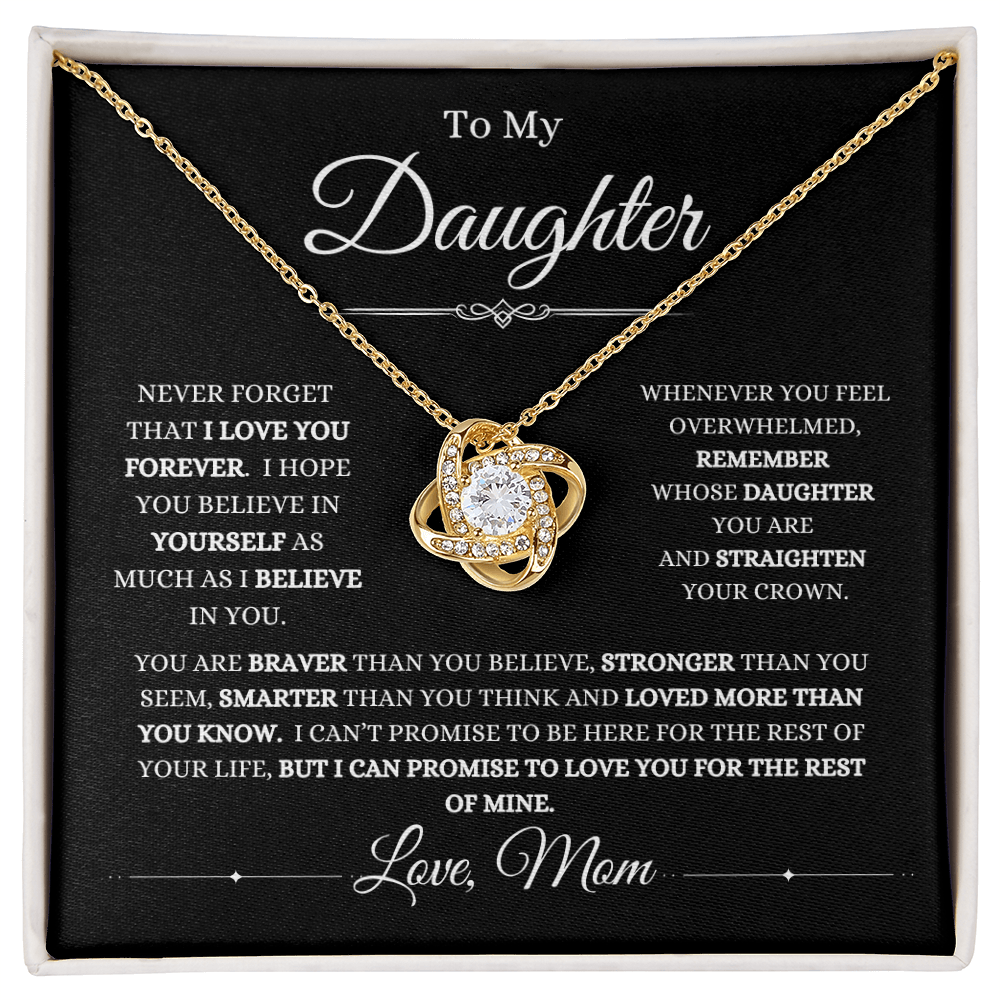 From Mom, To Daughter Love Knot Necklace