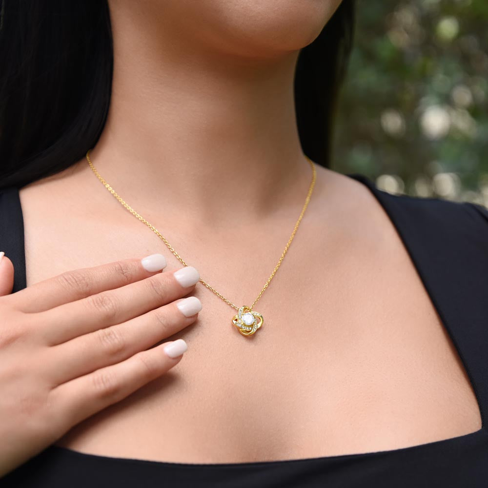 From Mom, To Daughter Love Knot Necklace