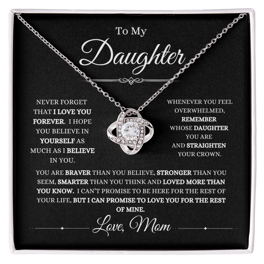 From Mom, To Daughter Love Knot Necklace