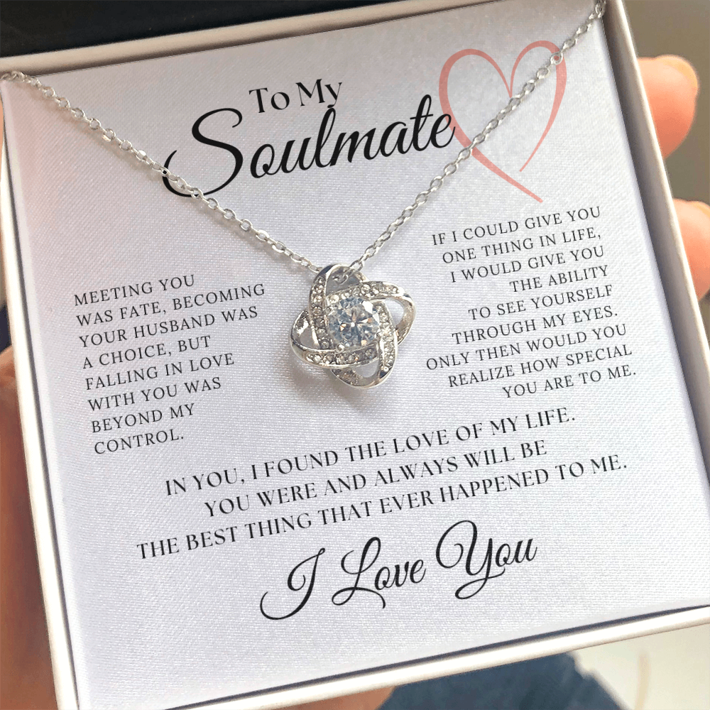 Love Knot Necklace Gift to My Soul Mate