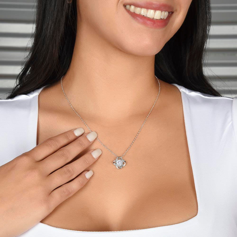 From Mom, To Daughter Love Knot Necklace