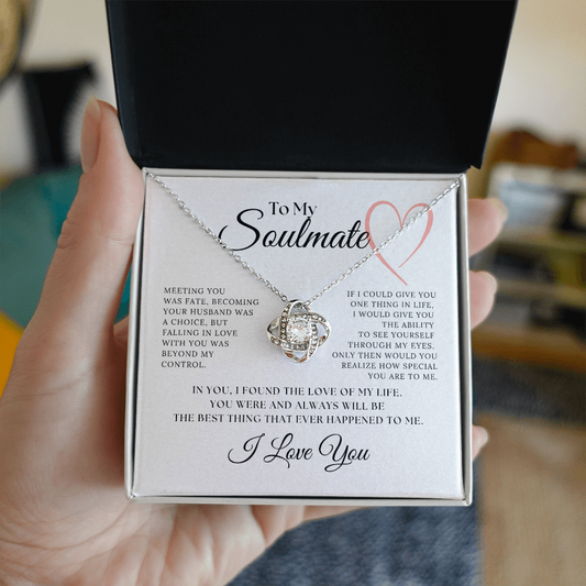 Love Knot Necklace Gift to My Soul Mate
