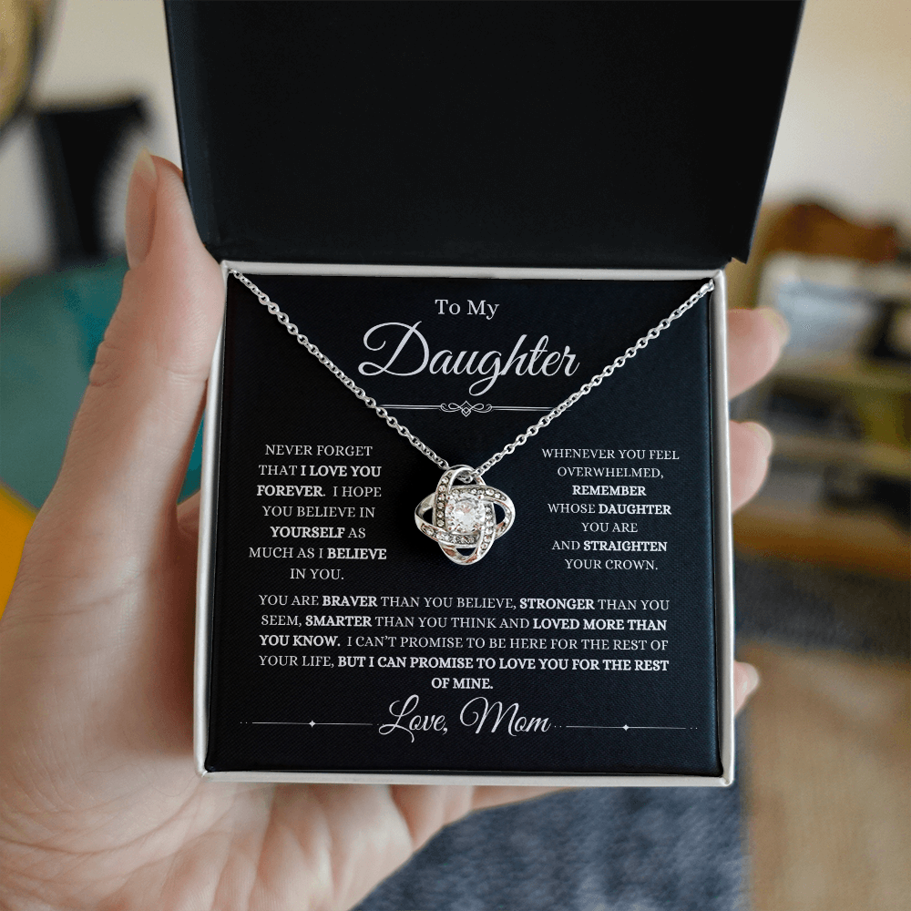 From Mom, To Daughter Love Knot Necklace