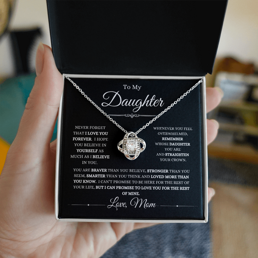From Mom, To Daughter Love Knot Necklace