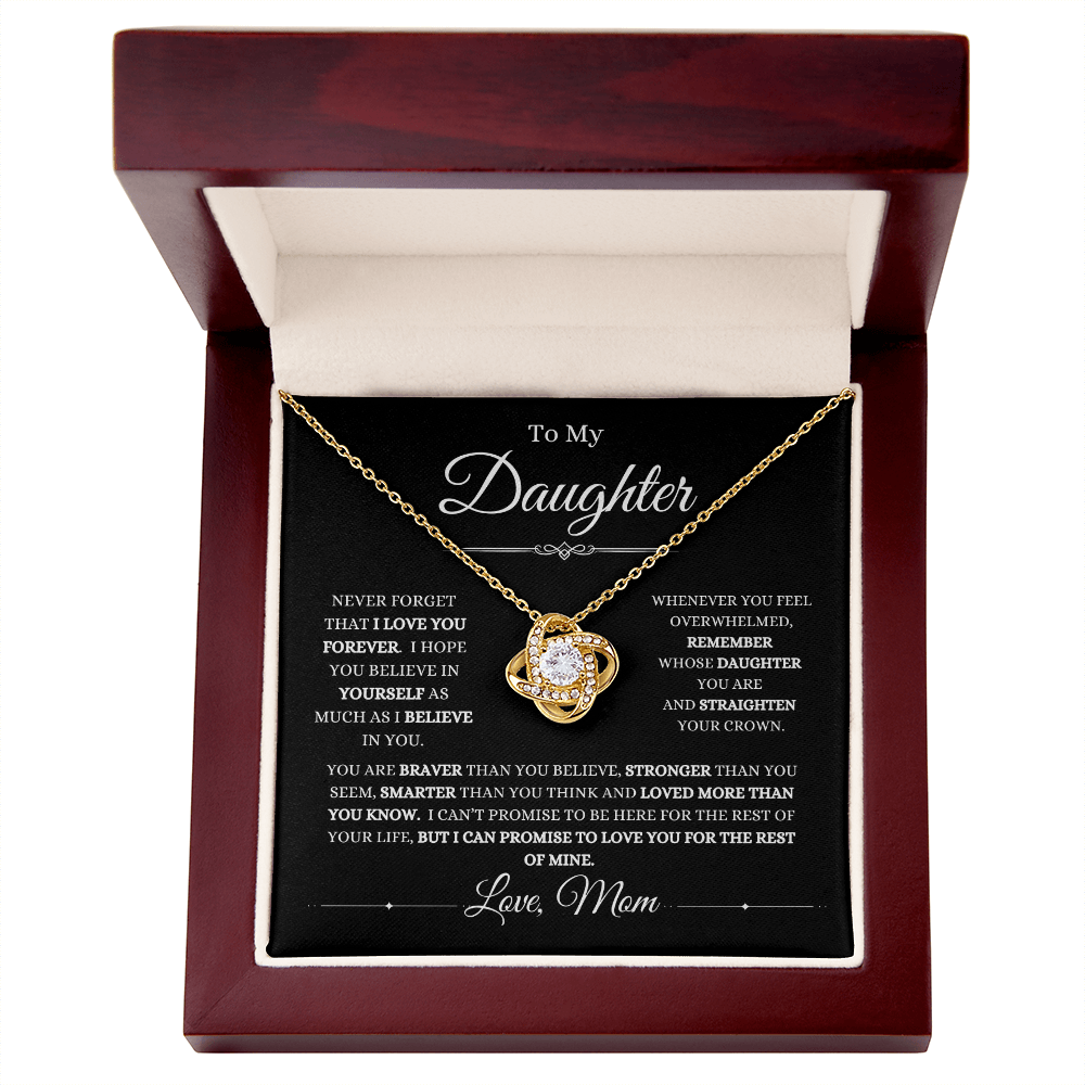 From Mom, To Daughter Love Knot Necklace