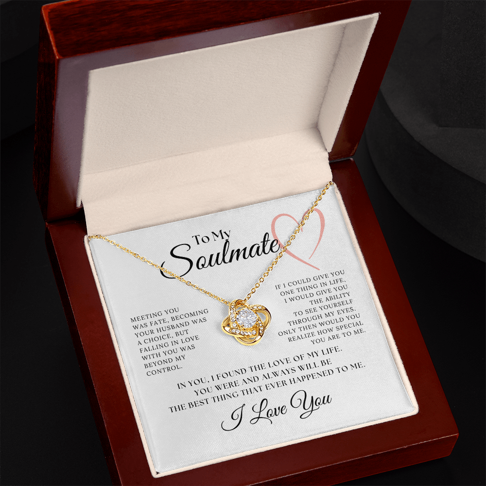 Love Knot Necklace Gift to My Soul Mate