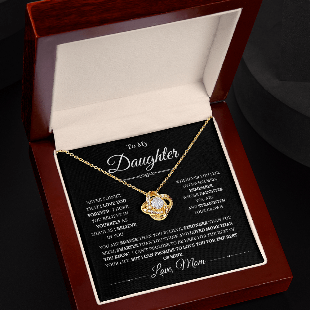 From Mom, To Daughter Love Knot Necklace