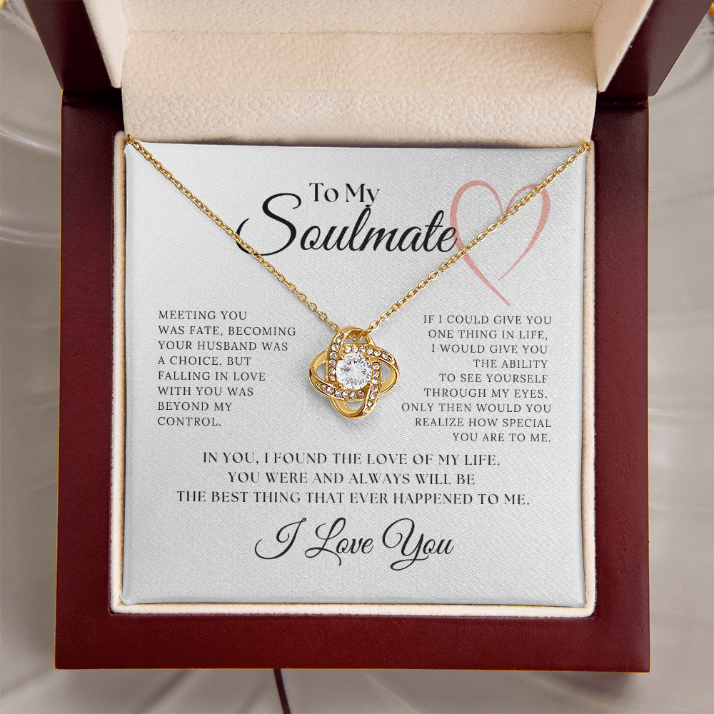 Love Knot Necklace Gift to My Soul Mate
