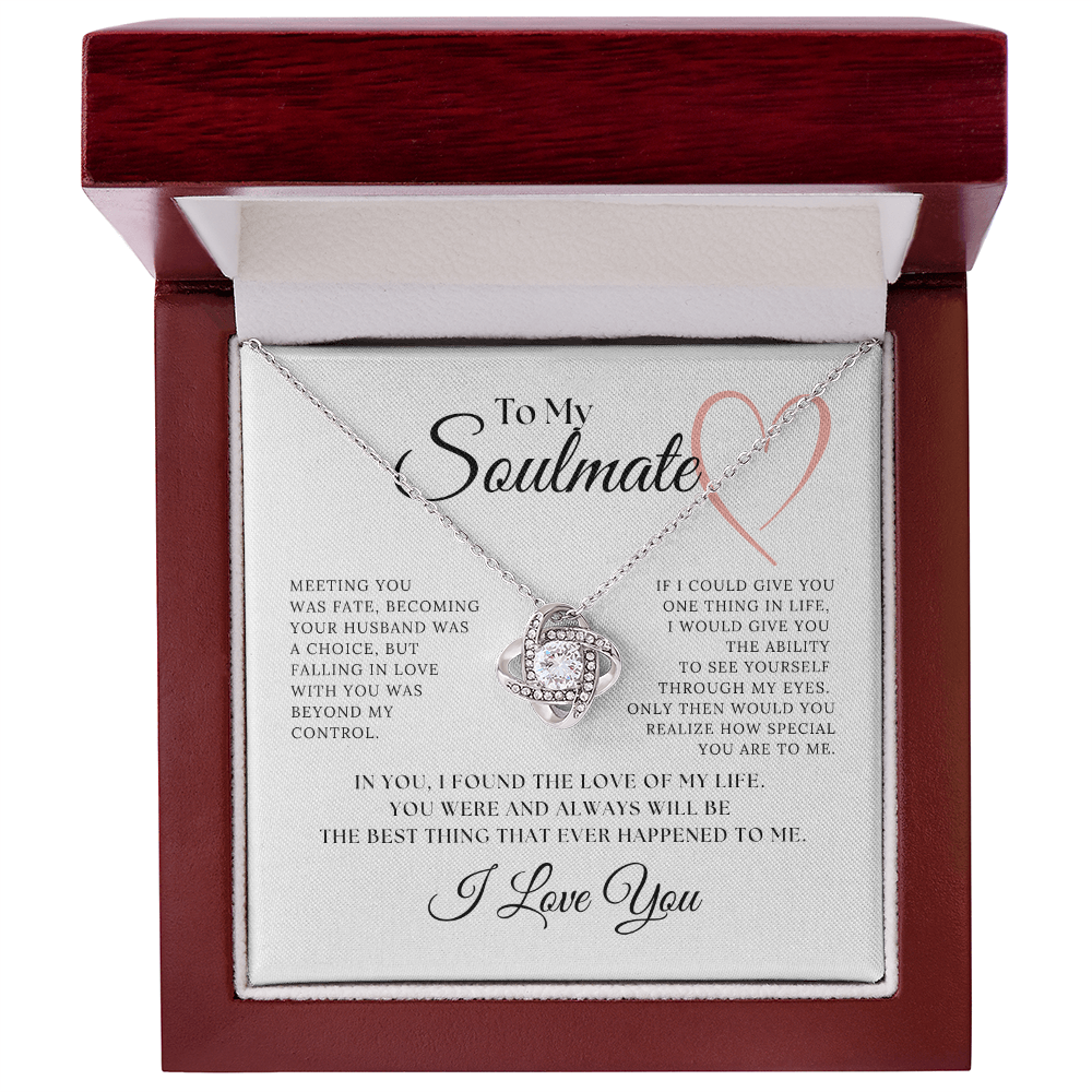 Love Knot Necklace Gift to My Soul Mate