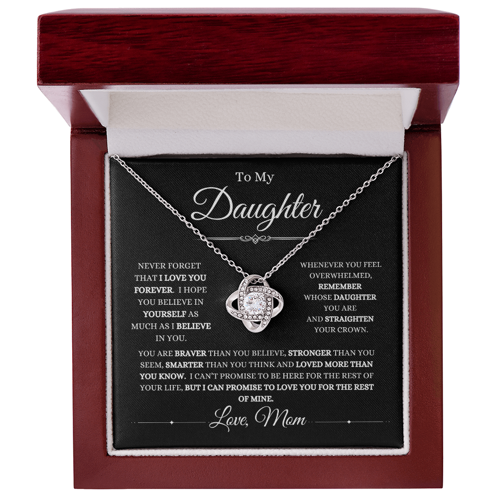 From Mom, To Daughter Love Knot Necklace