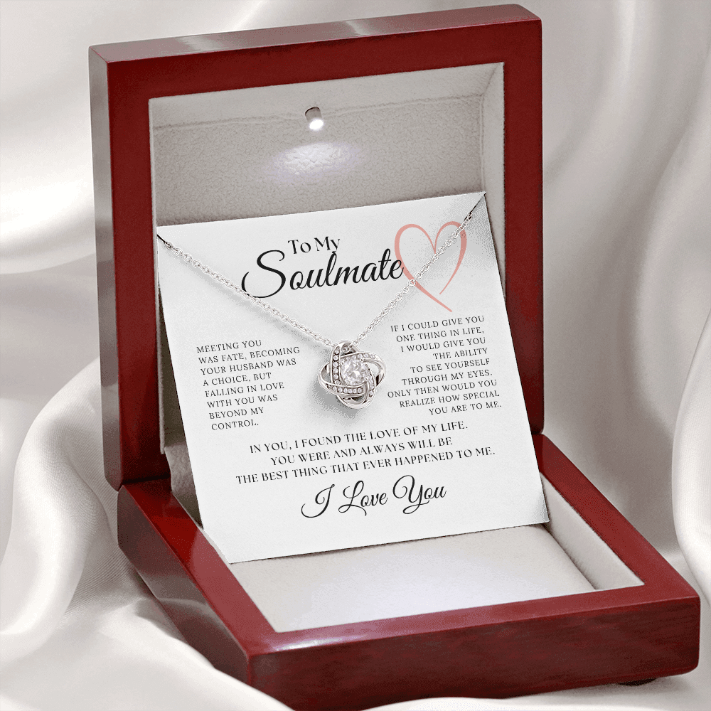 Love Knot Necklace Gift to My Soul Mate