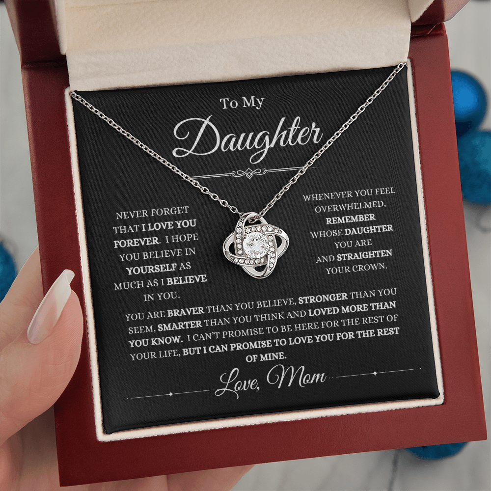 From Mom, To Daughter Love Knot Necklace