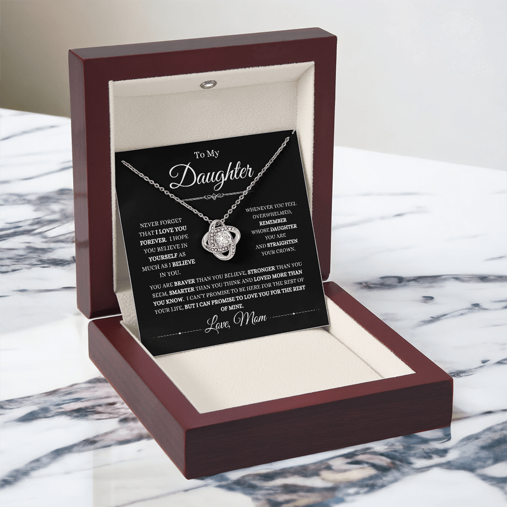 From Mom, To Daughter Love Knot Necklace