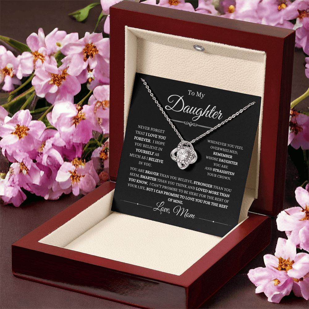 From Mom, To Daughter Love Knot Necklace