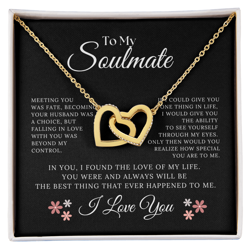To My Soulmate Necklace | Interlocking Hearts Necklace | Gift To Soulmate