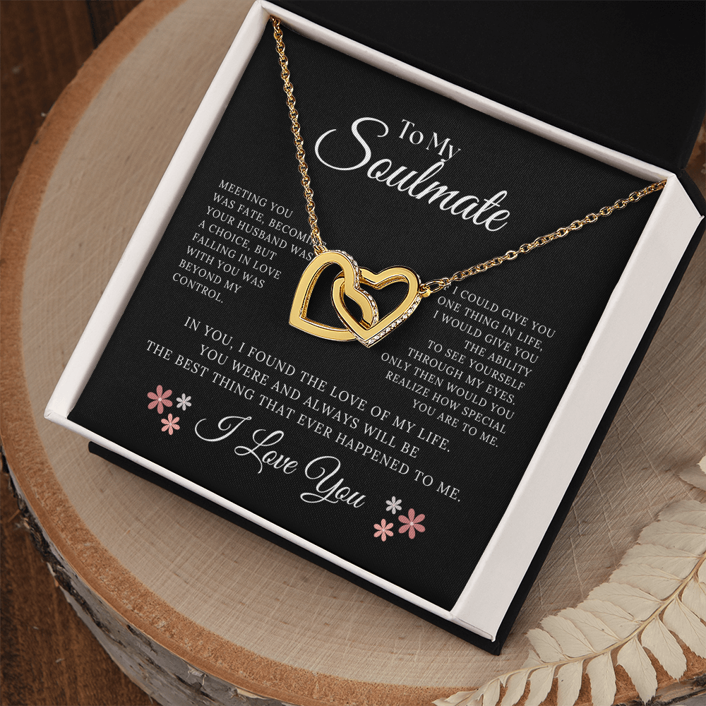 To My Soulmate Necklace | Interlocking Hearts Necklace | Gift To Soulmate