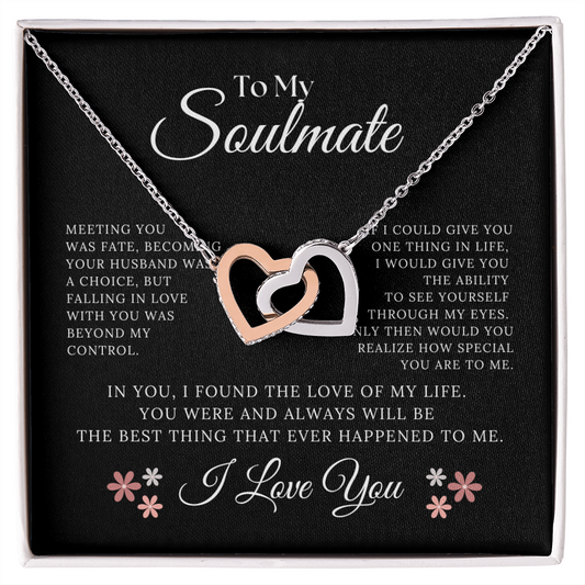To My Soulmate Necklace | Interlocking Hearts Necklace | Gift To Soulmate