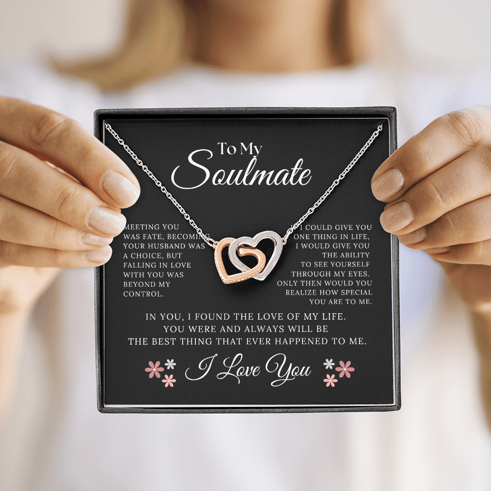 To My Soulmate Necklace | Interlocking Hearts Necklace | Gift To Soulmate