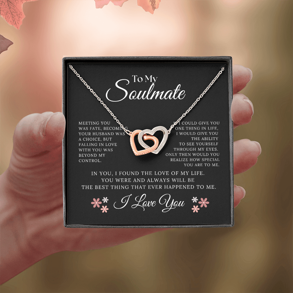 To My Soulmate Necklace | Interlocking Hearts Necklace | Gift To Soulmate