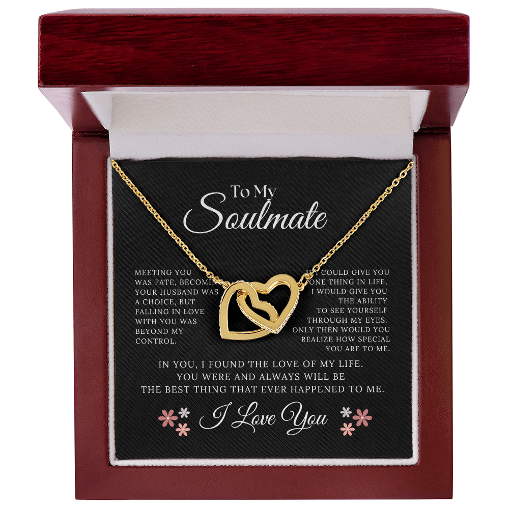 To My Soulmate Necklace | Interlocking Hearts Necklace | Gift To Soulmate