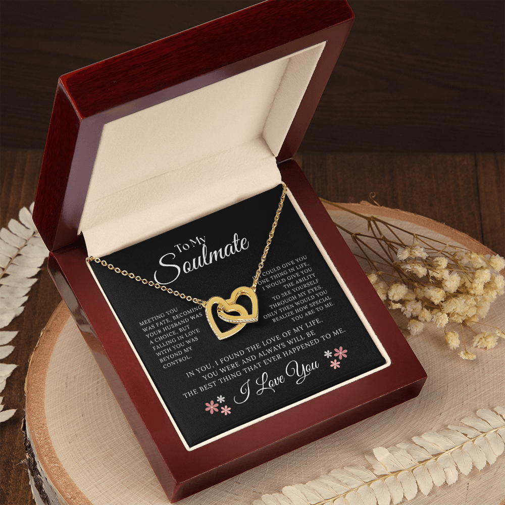 To My Soulmate Necklace | Interlocking Hearts Necklace | Gift To Soulmate