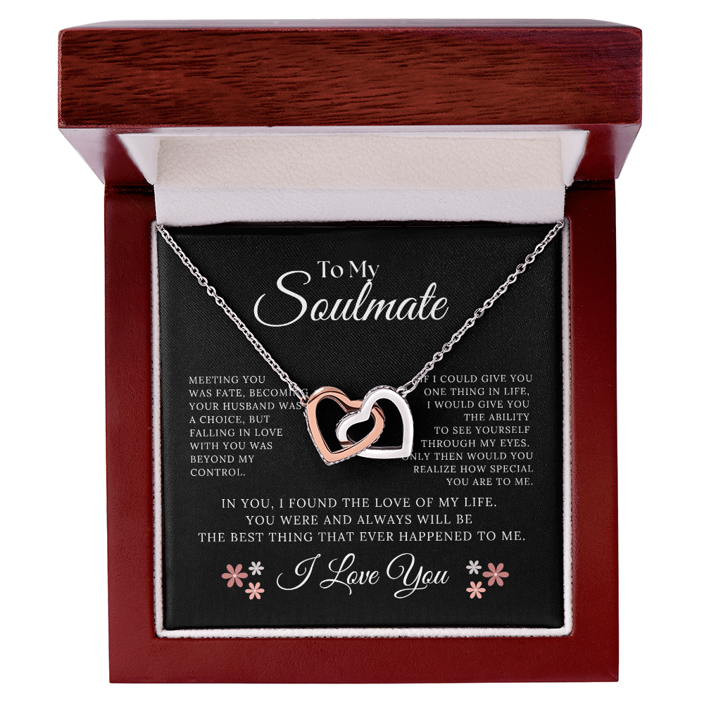To My Soulmate Necklace | Interlocking Hearts Necklace | Gift To Soulmate