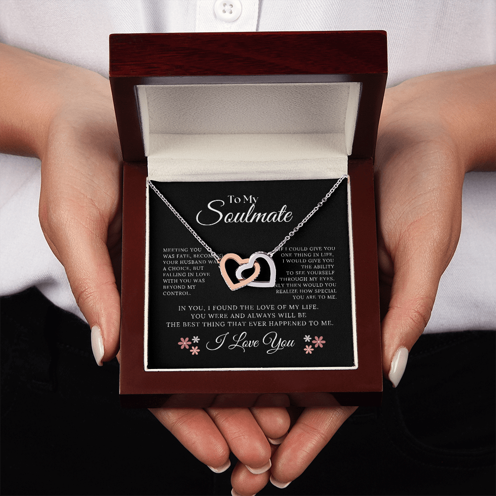To My Soulmate Necklace | Interlocking Hearts Necklace | Gift To Soulmate