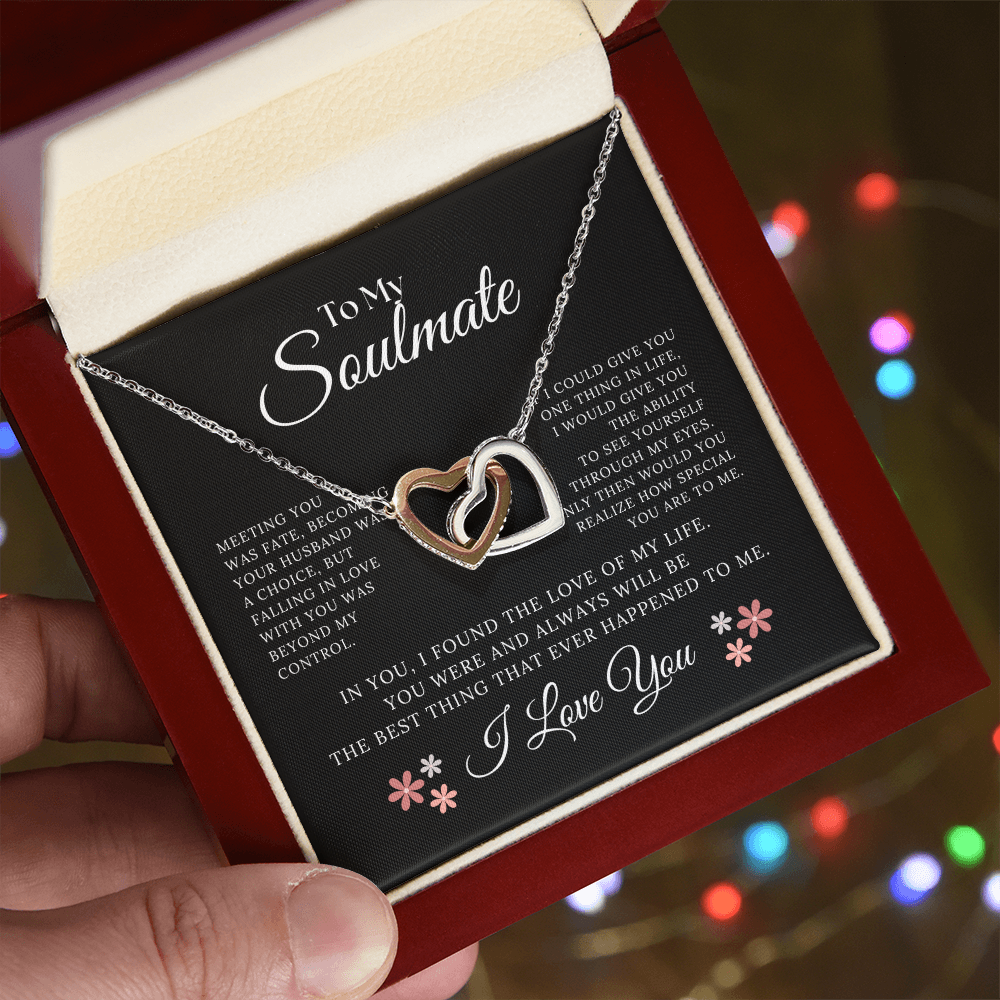 To My Soulmate Necklace | Interlocking Hearts Necklace | Gift To Soulmate